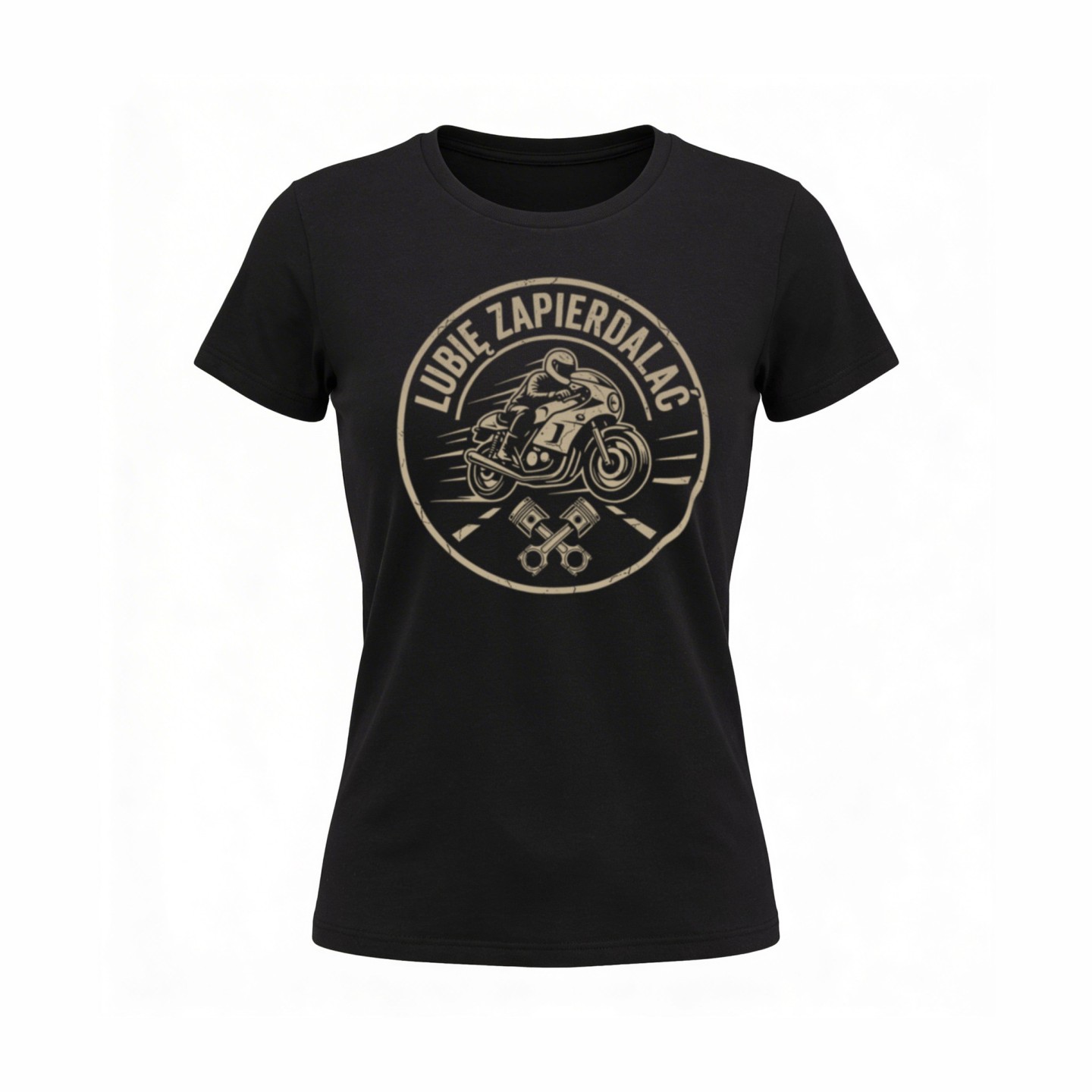 Koszulka z nadrukiem Lubię Zapierdalać – t-shirt dla fana adrenaliny i dwóch kółek