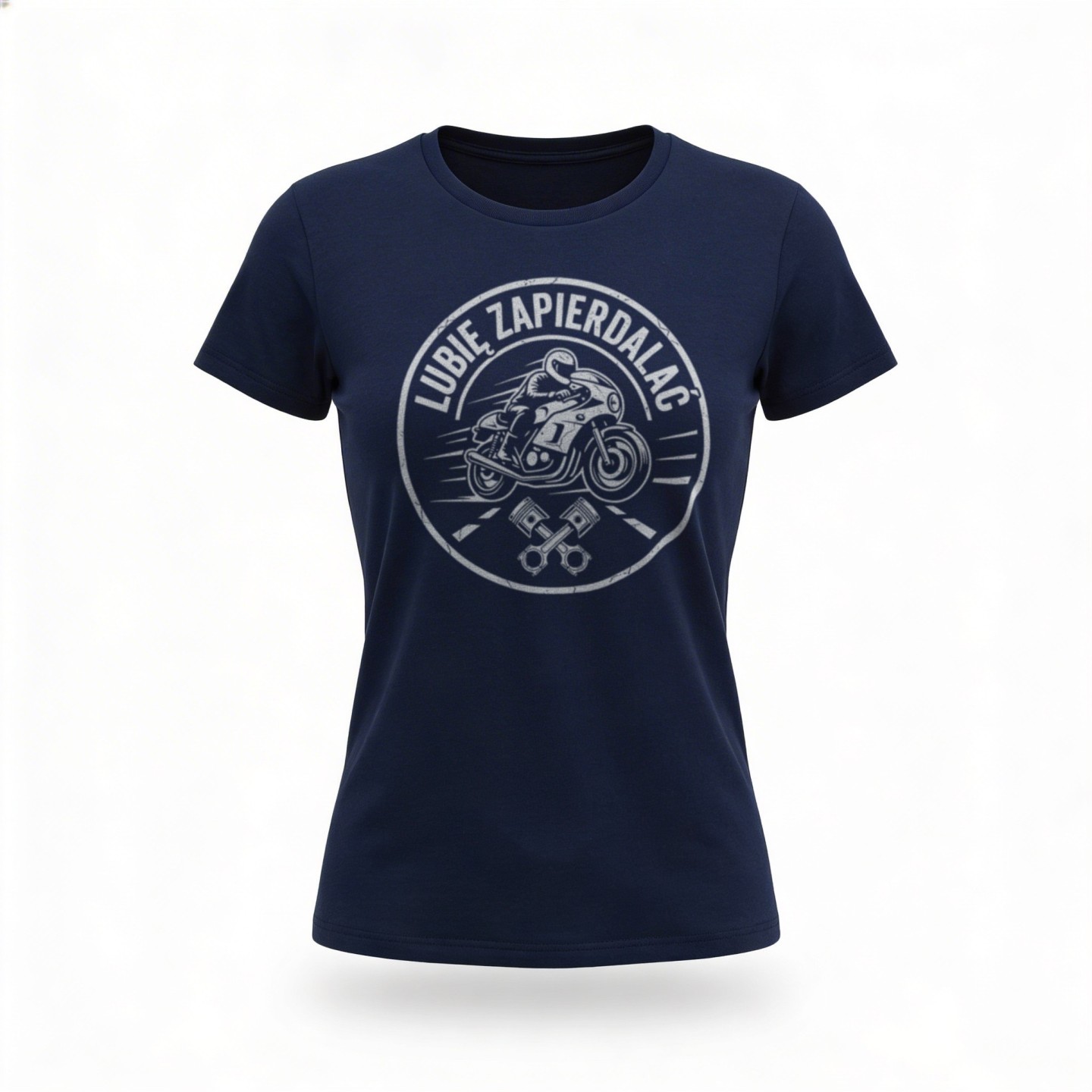 Koszulka z nadrukiem Lubię Zapierdalać – t-shirt dla fana adrenaliny i dwóch kółek