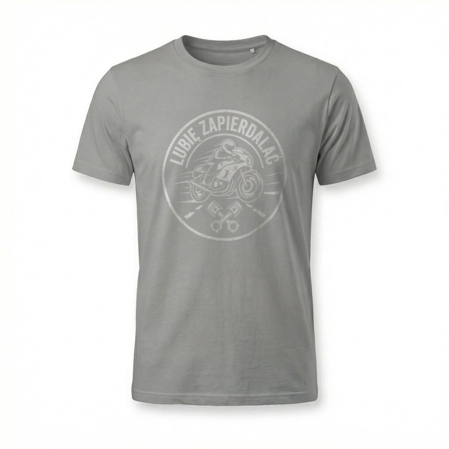Koszulka z nadrukiem Lubię Zapierdalać – t-shirt dla fana adrenaliny i dwóch kółek