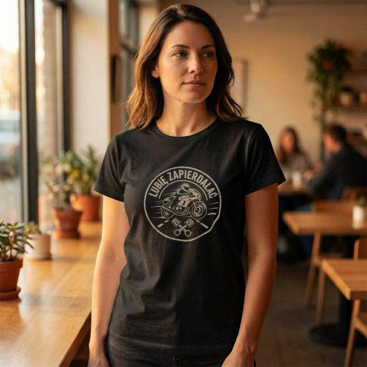 Koszulka Lubię Zapierdalać | T-shirt dla Motocyklisty | Prezent dla Fana Prędkości