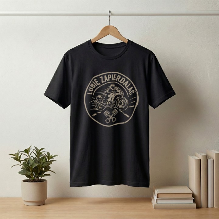 Koszulka Lubię Zapierdalać | T-shirt dla Motocyklisty | Prezent dla Fana Prędkości