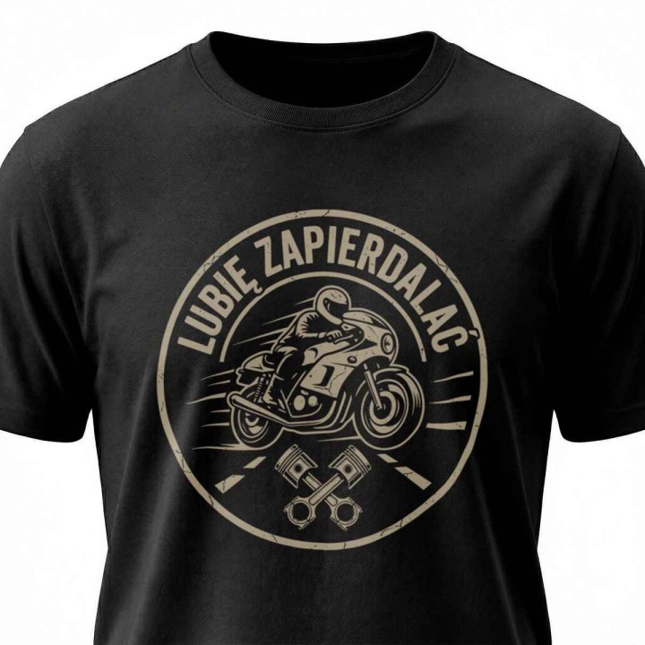 Koszulka Lubię Zapierdalać | T-shirt dla Motocyklisty | Prezent dla Fana Prędkości