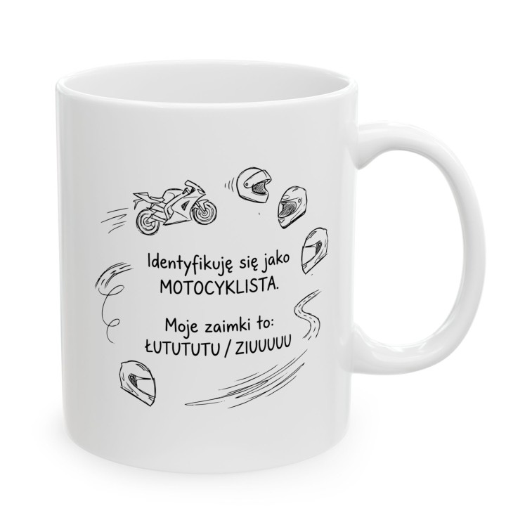 Kubek Motocyklista Zaimki Łutututu Ziuuuu | Śmieszny prezent dla niego