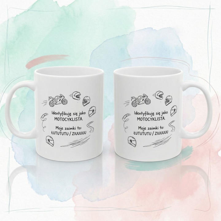 Kubek Motocyklista Zaimki Łutututu Ziuuuu | Śmieszny prezent dla niego