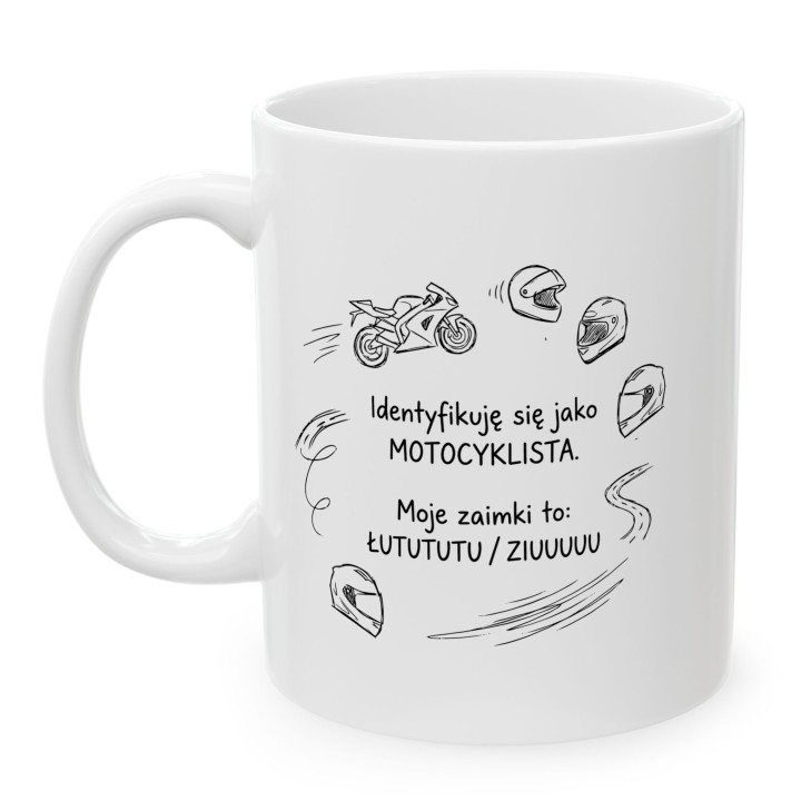 Kubek Motocyklista Zaimki Łutututu Ziuuuu | Śmieszny prezent dla niego