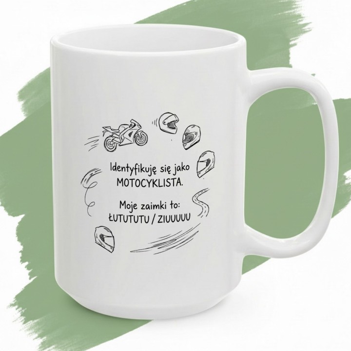 Kubek Motocyklista Zaimki Łutututu Ziuuuu | Śmieszny prezent dla niego