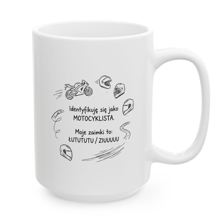 Kubek Motocyklista Zaimki Łutututu Ziuuuu | Śmieszny prezent dla niego