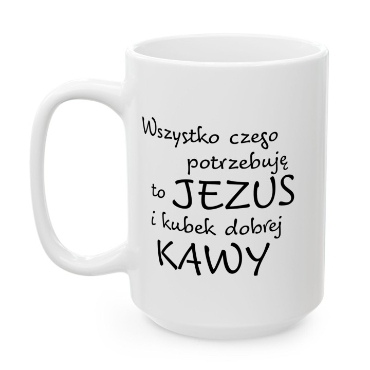 Kubek z napisem o Jezusie i kawie – dla wierzących