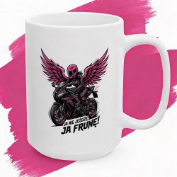 Kubek z nadrukiem Ja nie jeżdżę ja frunę – dla kobiet na motocyklach sportowych