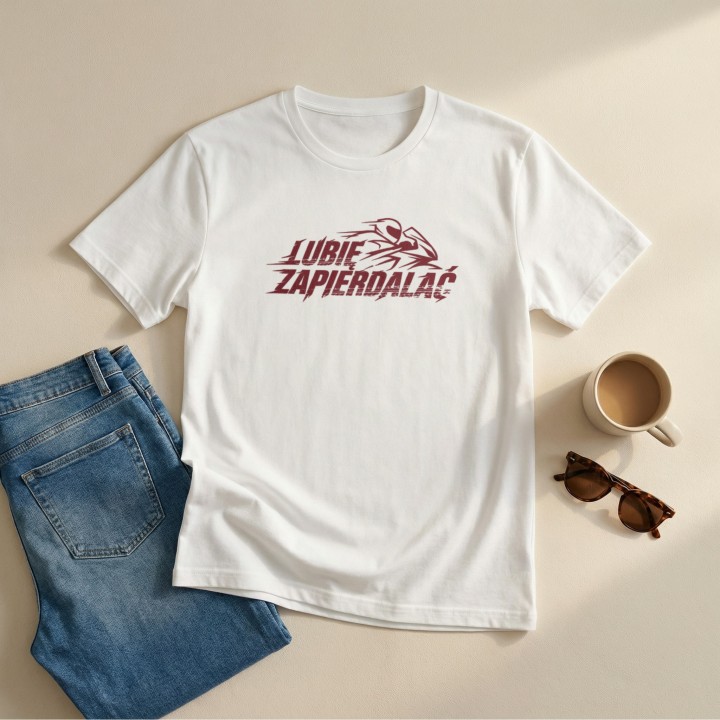 Koszulka Lubię Zapierdalać | T-shirt dla Motocyklisty | Prezent dla Fana Prędkości