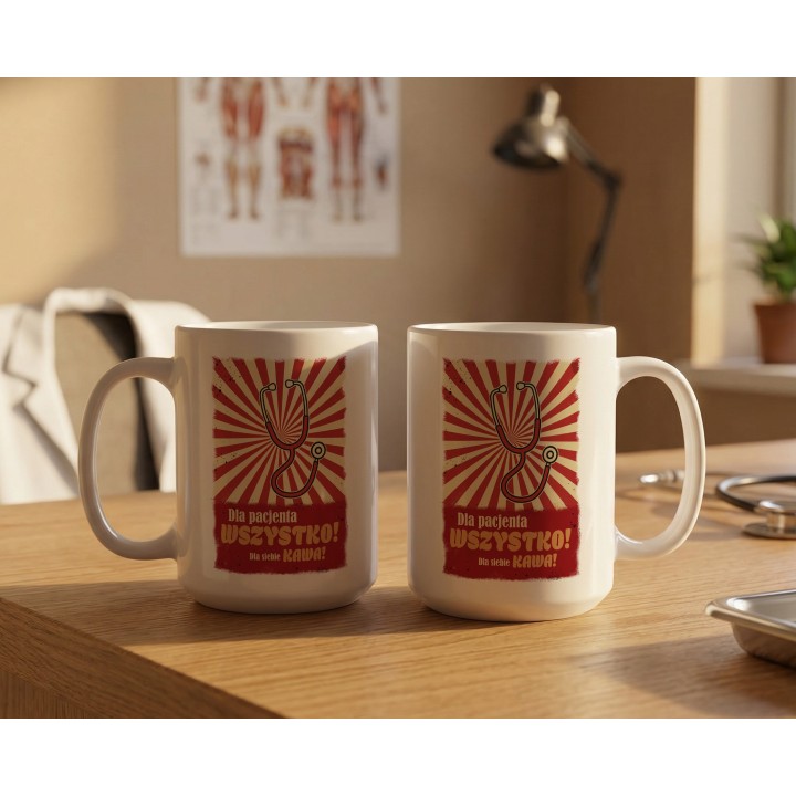 Kubek Dla pacjenta WSZYSTKO Dla siebie KAWA - Prezent dla lekarza medyka