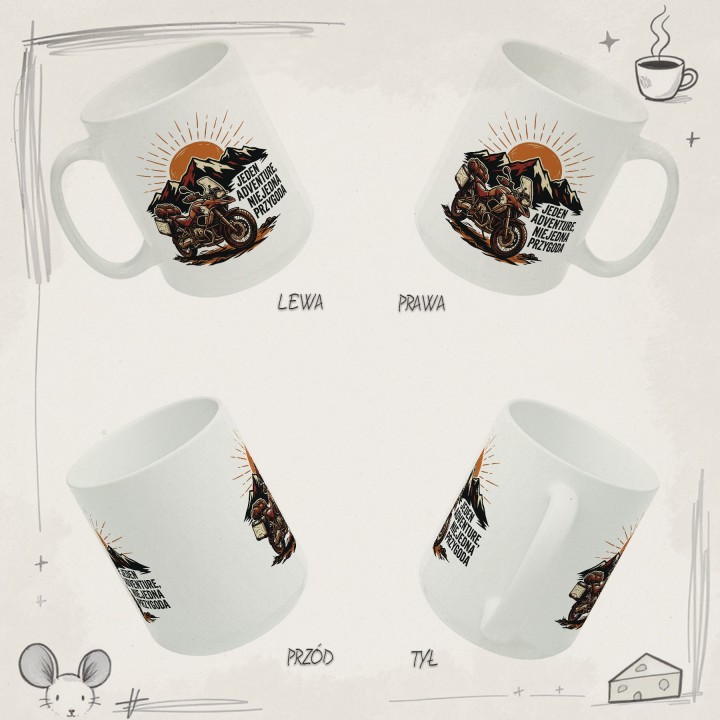 Kubek dla motocyklisty Adventure Przygoda Moto Gadżet