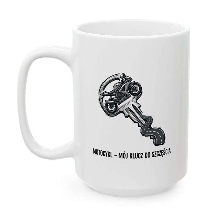 Kubek dla motocyklisty Mój klucz do szczęścia Prezent dla fana moto