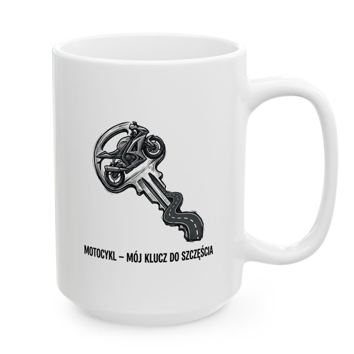 Kubek dla motocyklisty Mój klucz do szczęścia Prezent dla fana moto