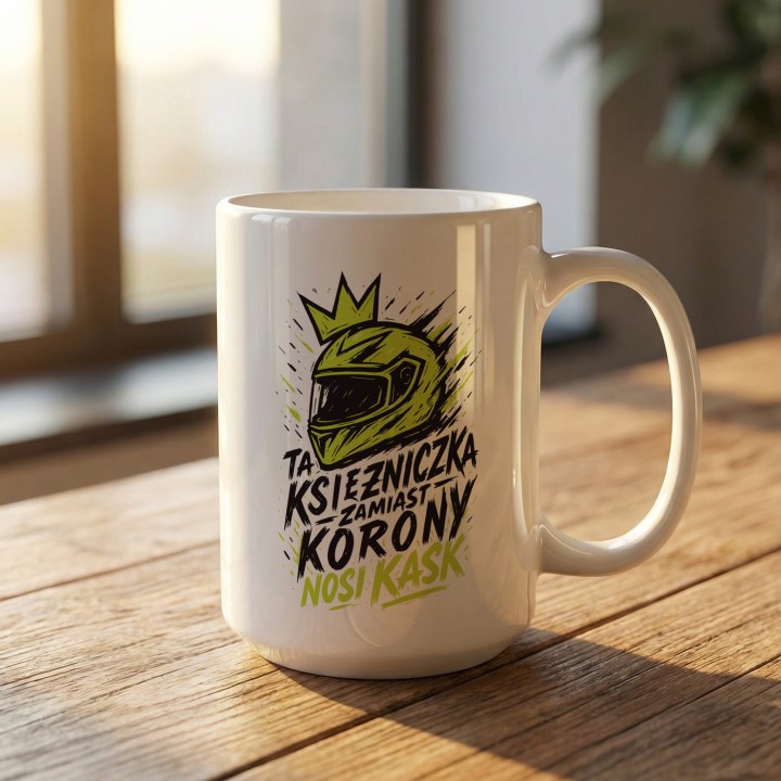 Kubek motocyklowy Zielony Fluo Neon Graffiti | Prezent dla motocyklistki