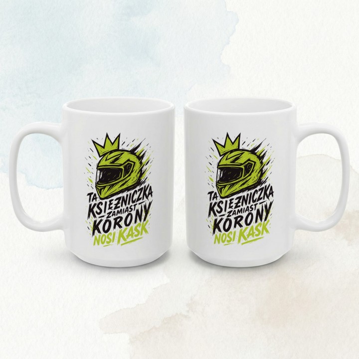 Kubek motocyklowy Zielony Fluo Neon Graffiti | Prezent dla motocyklistki