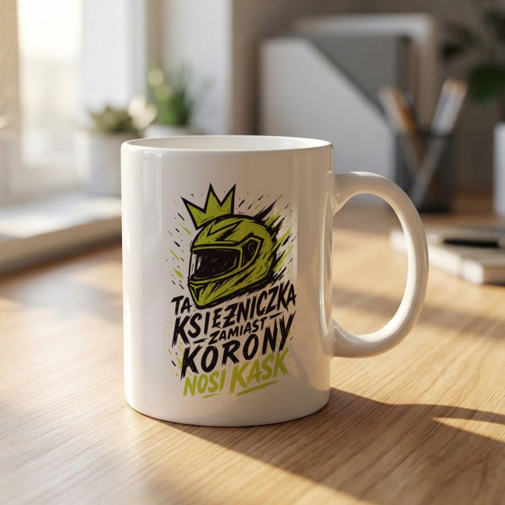 Kubek motocyklowy Zielony Fluo Neon Graffiti | Prezent dla motocyklistki