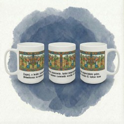 Kubek „Żegnaj, o druhy znamienity” - średniowieczny styl