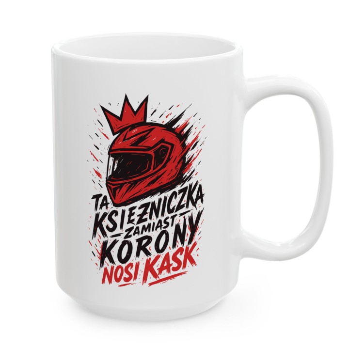 Czerwony kubek dla motocyklistki Pasja i Graffiti | Prezent dla niej