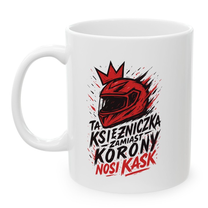 Czerwony kubek dla motocyklistki Pasja i Graffiti | Prezent dla niej
