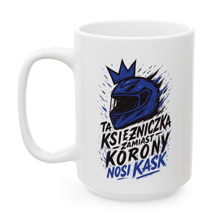 Niebieski kubek dla motocyklistki Graffiti Art Splash | Prezent dla riderki