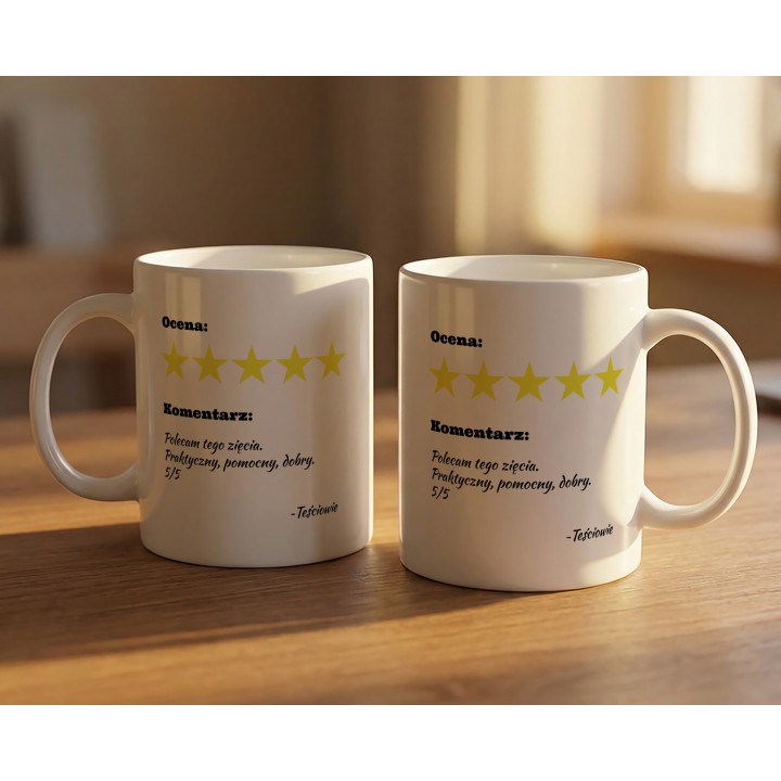 Kubek dla Zięcia – „Recenzja od Teściów” | Śmieszny Prezent