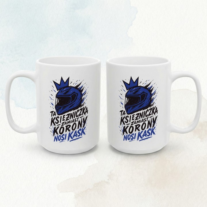 Niebieski kubek dla motocyklistki Graffiti Art Splash | Prezent dla riderki