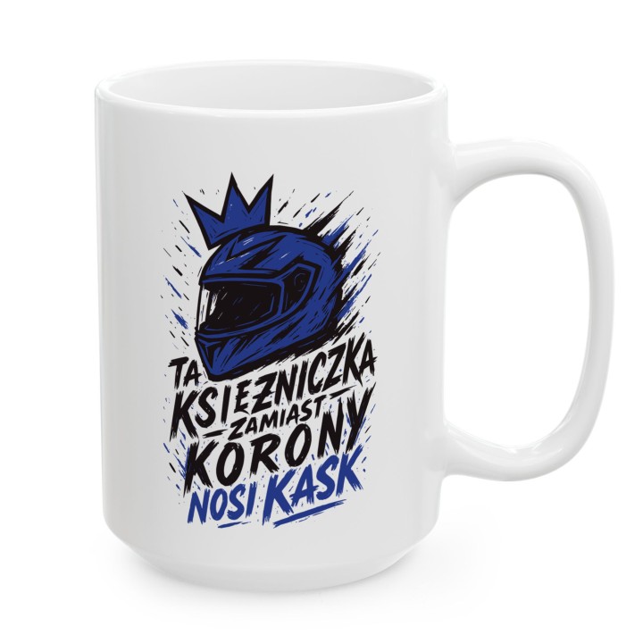 Niebieski kubek dla motocyklistki Graffiti Art Splash | Prezent dla riderki