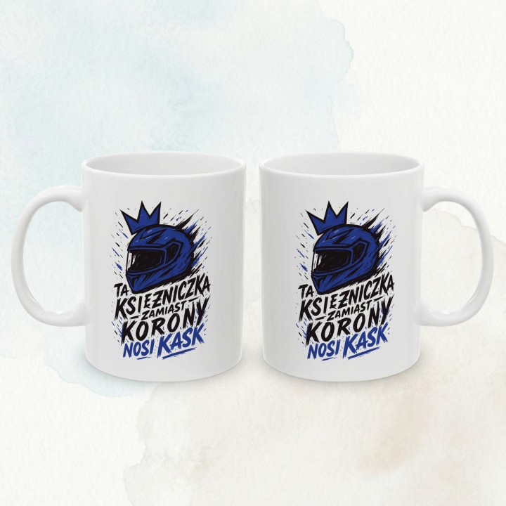 Niebieski kubek dla motocyklistki Graffiti Art Splash | Prezent dla riderki