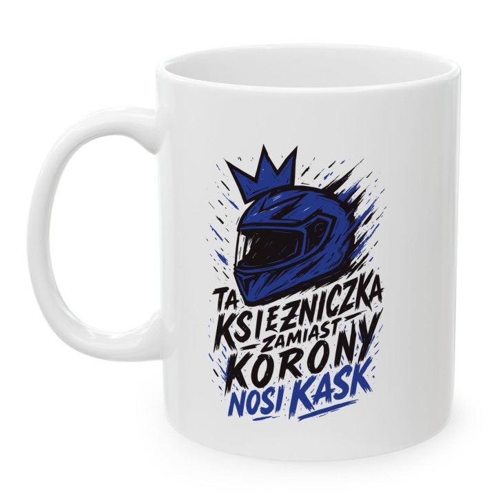 Niebieski kubek dla motocyklistki Graffiti Art Splash | Prezent dla riderki