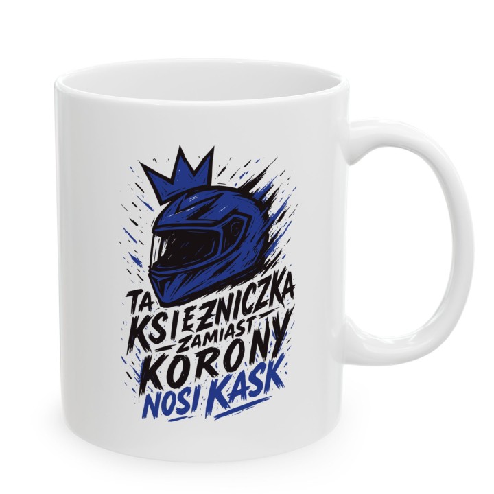 Niebieski kubek dla motocyklistki Graffiti Art Splash | Prezent dla riderki