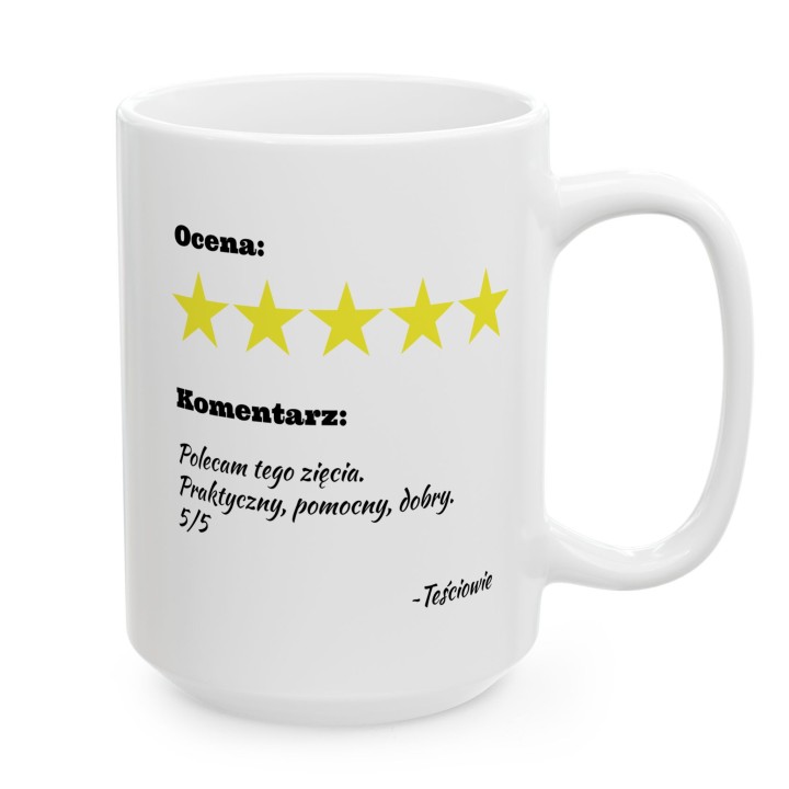 Kubek dla Zięcia – „Recenzja od Teściów” | Śmieszny Prezent