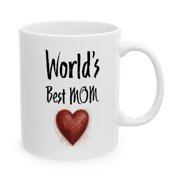 Kubek World's Best MOM z sercem | Prezent dla Mamy na Dzień Matki
