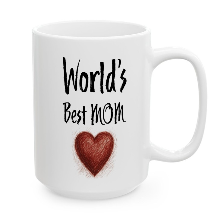 Kubek World's Best MOM z sercem | Prezent dla Mamy na Dzień Matki
