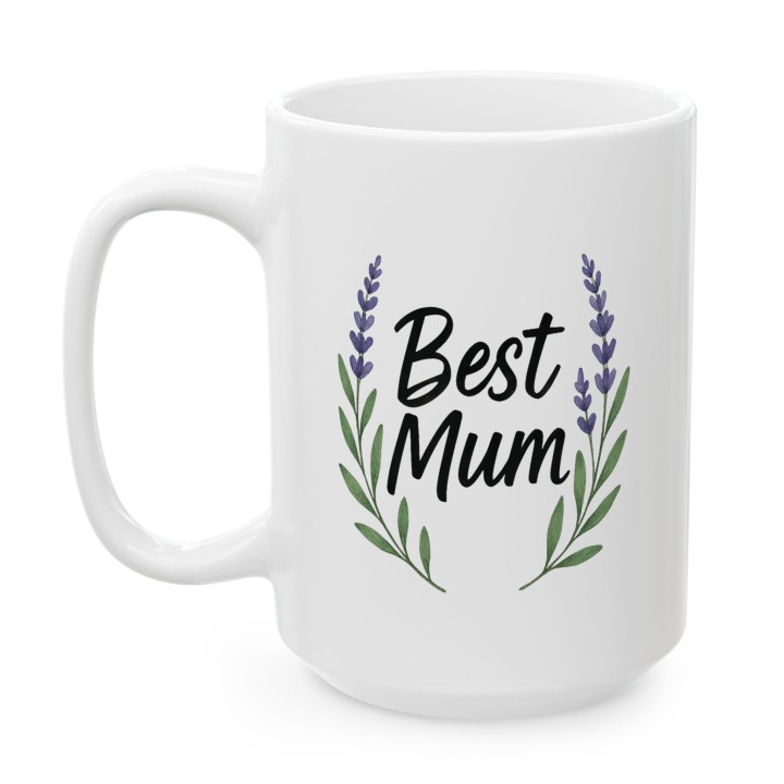 Kubek Best Mum z lawendą | Prezent dla najlepszej mamy | Watercolor