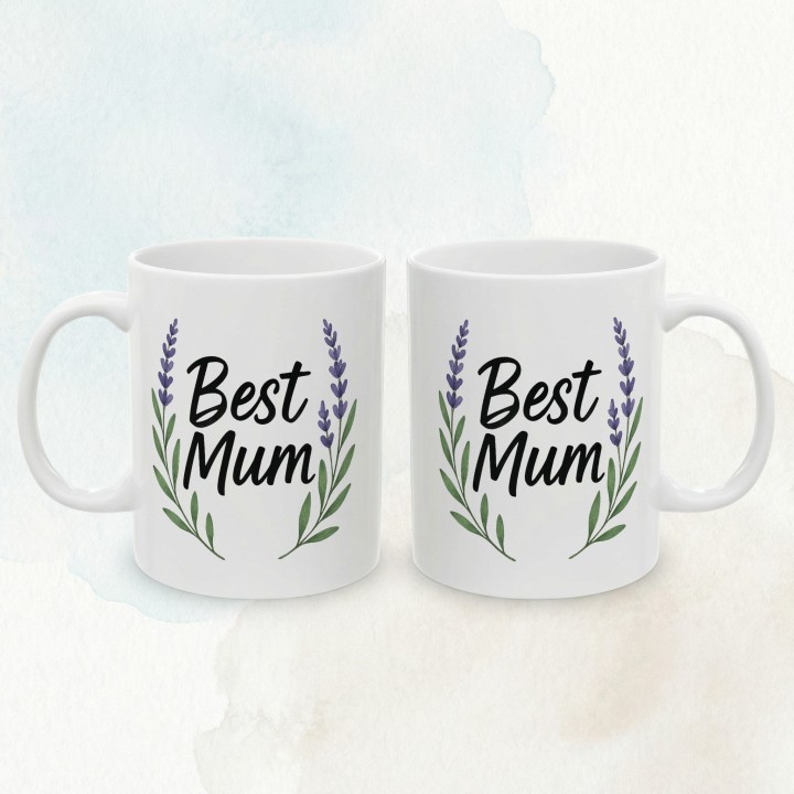 Kubek Best Mum z lawendą | Prezent dla najlepszej mamy | Watercolor