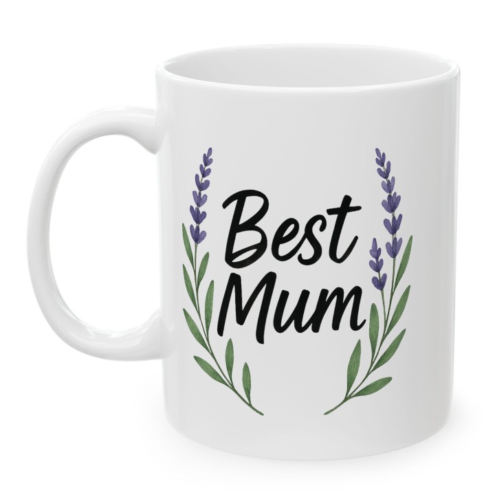 Kubek Best Mum z lawendą | Prezent dla najlepszej mamy | Watercolor