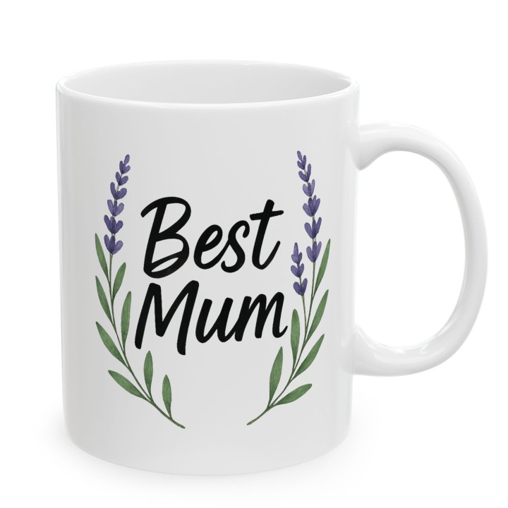 Kubek Best Mum z lawendą | Prezent dla najlepszej mamy | Watercolor