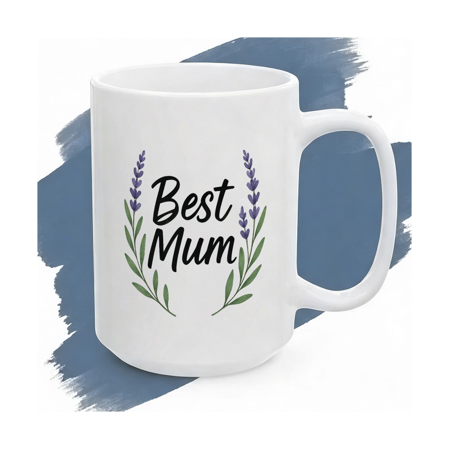 Kubek z nadrukiem Best Mum z lawendą – prezent dla mamy