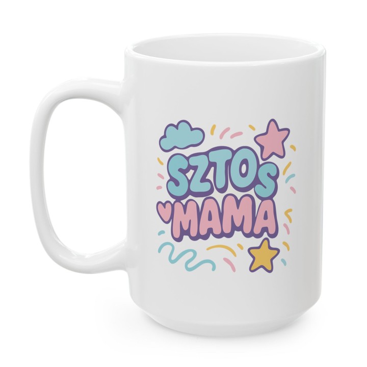 Kubek z nadrukiem SZTOS MAMA – kolorowy prezent dla mamy