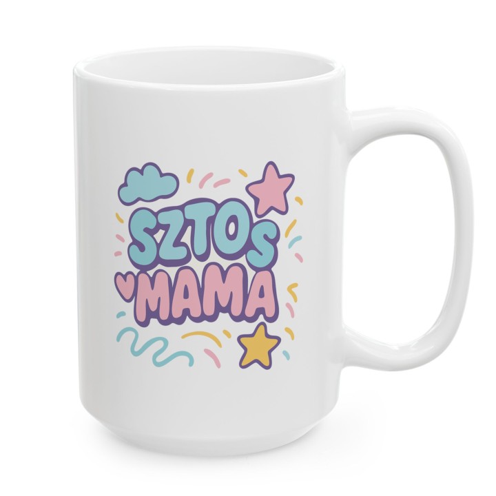 Kubek z nadrukiem SZTOS MAMA – kolorowy prezent dla mamy
