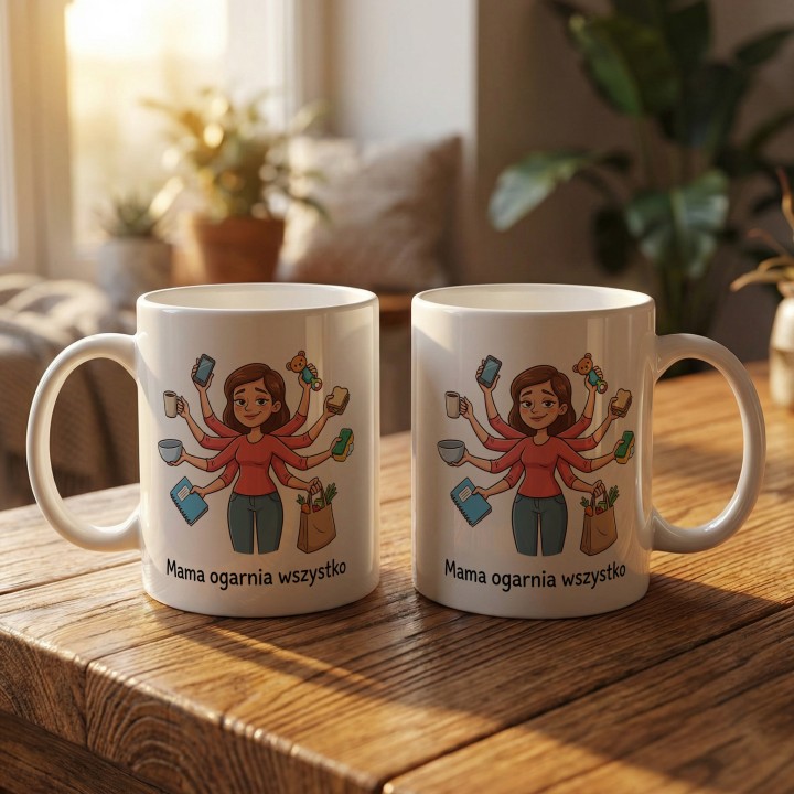 Kubek Mama ogarnia wszystko – śmieszny prezent dla mamy | Sklep WręczWspaniale