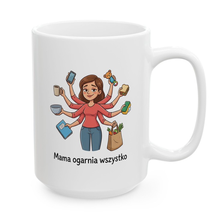 Kubek Mama ogarnia wszystko – śmieszny prezent dla mamy | Sklep WręczWspaniale