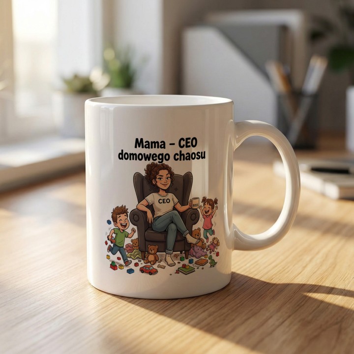 Kubek Mama CEO domowego chaosu | Prezent dla mamy śmieszny