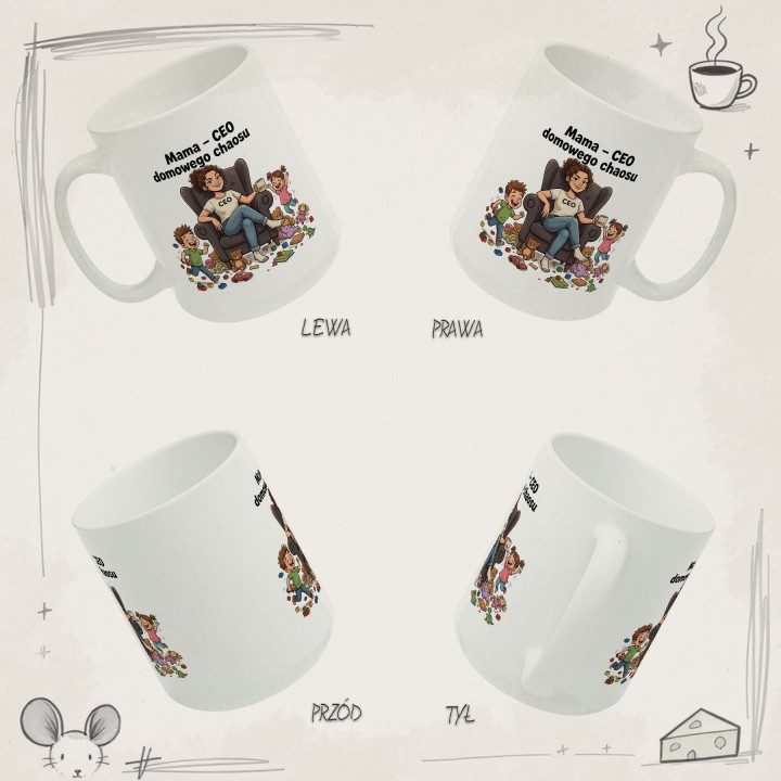 Kubek Mama CEO domowego chaosu | Prezent dla mamy śmieszny