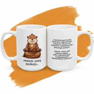 Kubek z nadrukiem Jestem oazą spokoju Kapibara Prezent do pracy
