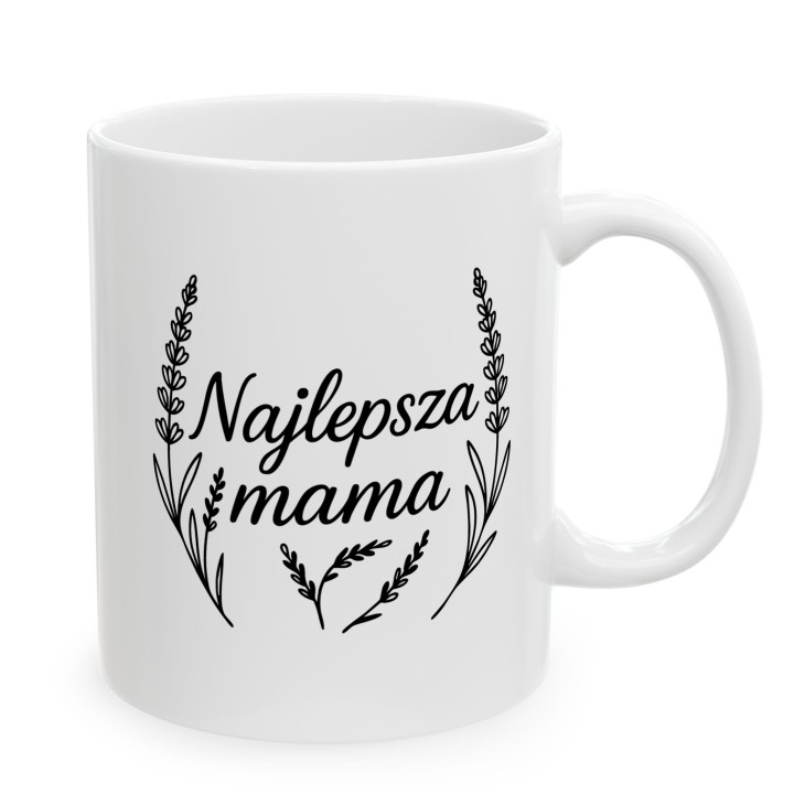 Kubek dla Mamy Najlepsza Mama Lawenda Prezent Kwiatowy