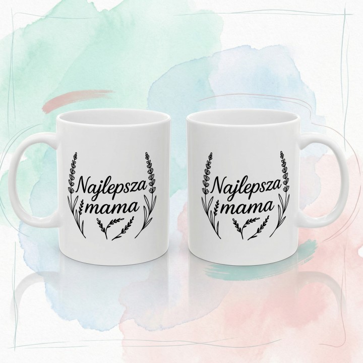 Kubek dla Mamy Najlepsza Mama Lawenda Prezent Kwiatowy