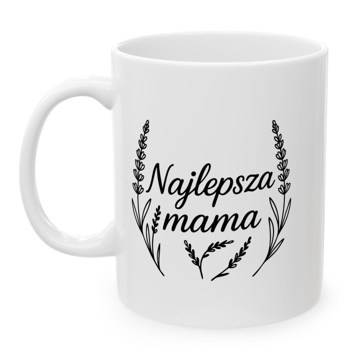 Kubek dla Mamy Najlepsza Mama Lawenda Prezent Kwiatowy