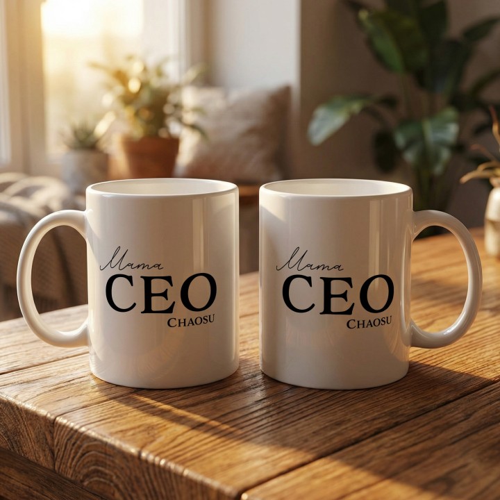 Kubek Mama CEO Chaosu – Śmieszny prezent dla mamy i szefowej domu